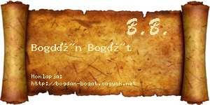 Bogdán Bogát névjegykártya